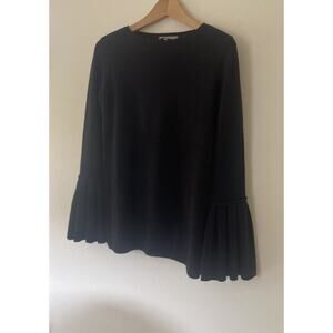 Neiman Marcus 100% Cashmere Bell Sleeve Sweater Size XS Black Knit Pullover